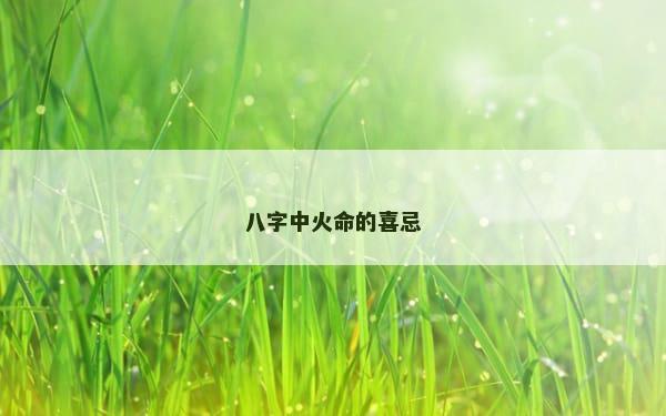 八字中火命的喜忌