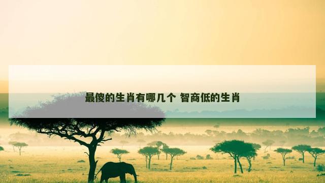 最傻的生肖有哪几个 智商低的生肖