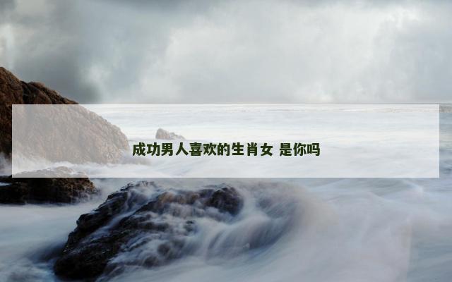 成功男人喜欢的生肖女 是你吗
