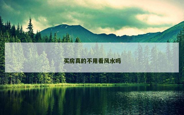 买房真的不用看风水吗