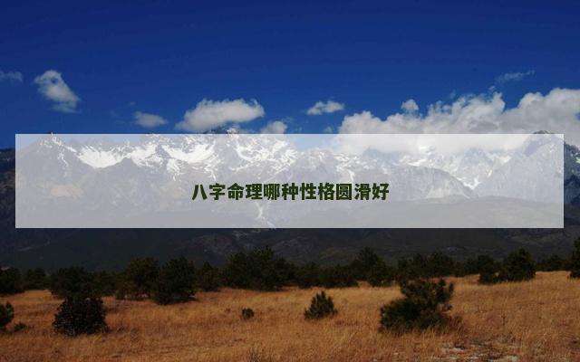 八字命理哪种性格圆滑好