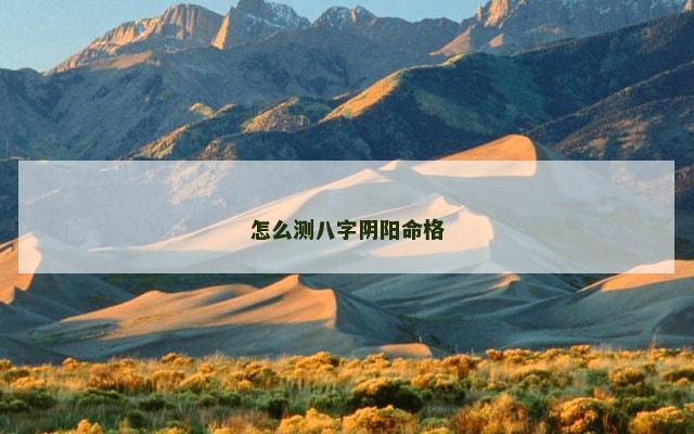 怎么测八字阴阳命格
