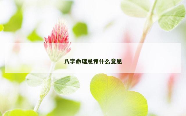 八字命理忌讳什么意思