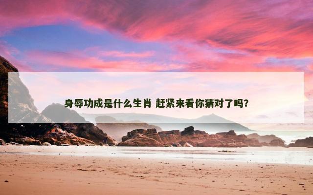 身辱功成是什么生肖 赶紧来看你猜对了吗？