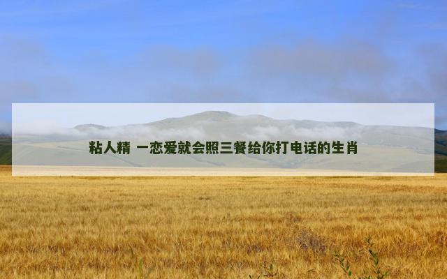粘人精 一恋爱就会照三餐给你打电话的生肖