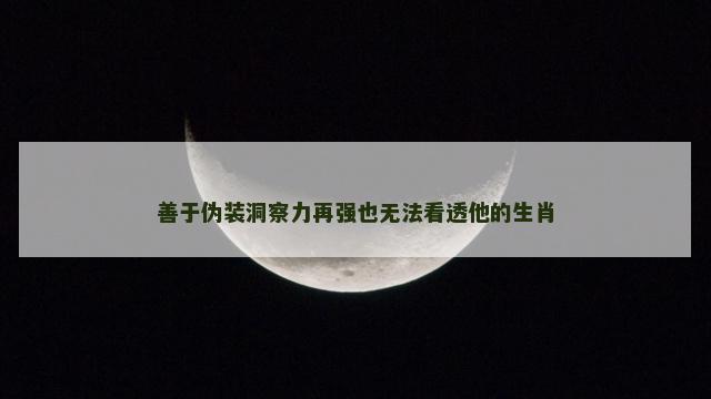 善于伪装洞察力再强也无法看透他的生肖