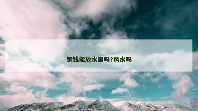 铜钱能放水里吗?风水吗