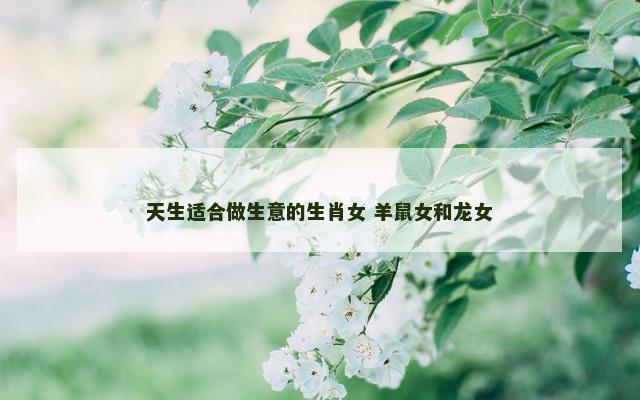 天生适合做生意的生肖女 羊鼠女和龙女