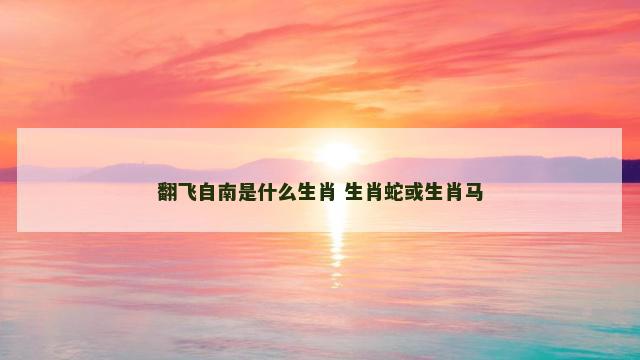 翻飞自南是什么生肖 生肖蛇或生肖马