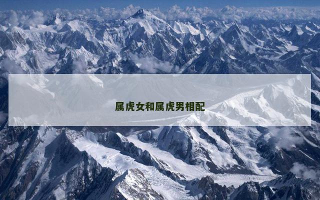 属虎女和属虎男相配