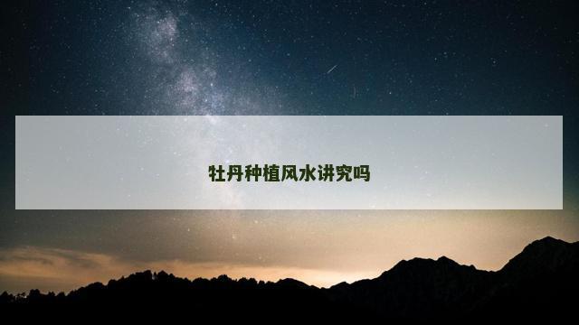 牡丹种植风水讲究吗