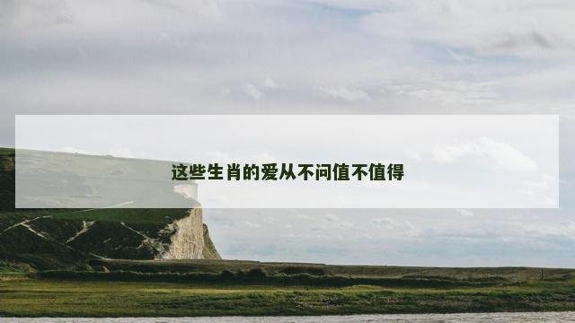 这些生肖的爱从不问值不值得