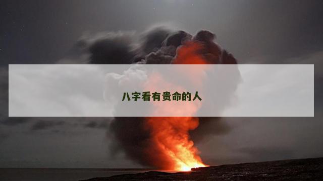 八字看有贵命的人