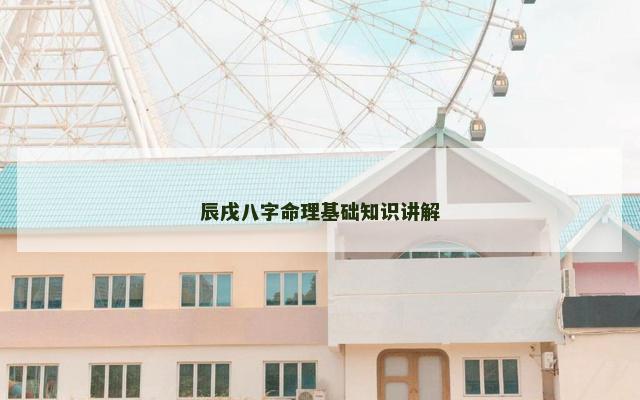 辰戌八字命理基础知识讲解