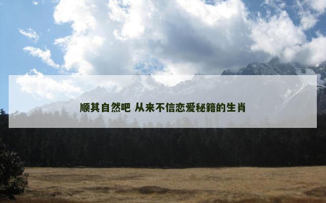 顺其自然吧 从来不信恋爱秘籍的生肖