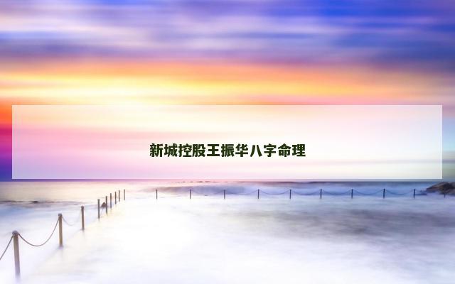 新城控股王振华八字命理
