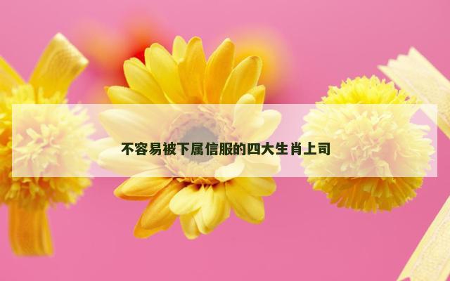 不容易被下属信服的四大生肖上司