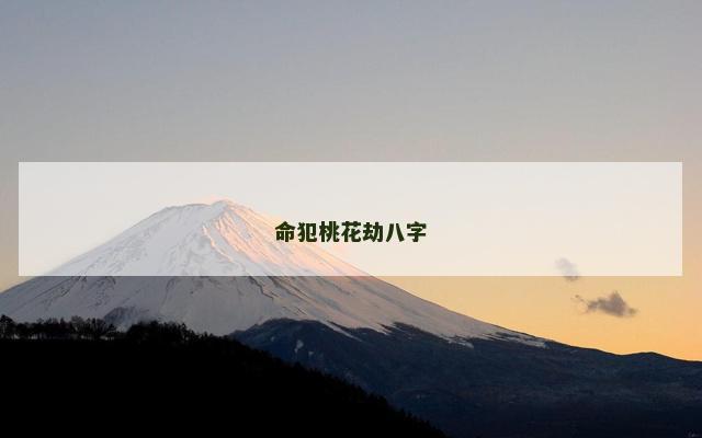 命犯桃花劫八字