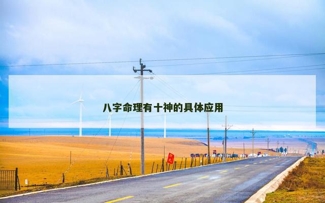 八字命理有十神的具体应用
