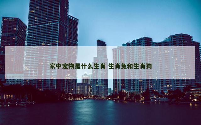 家中宠物是什么生肖 生肖兔和生肖狗