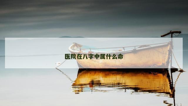 医院在八字中属什么命