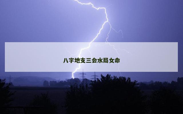 八字地支三会水局女命