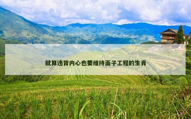 就算违背内心也要维持面子工程的生肖