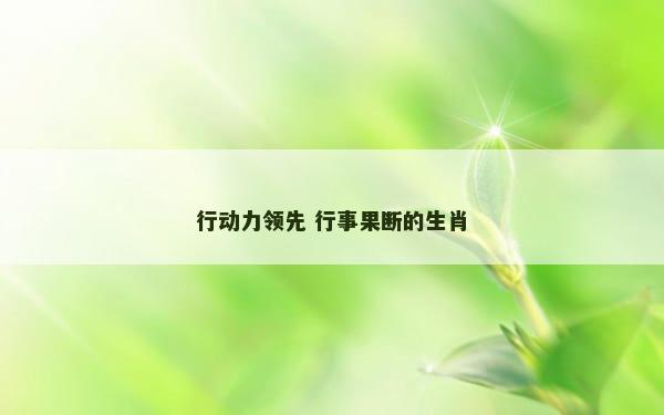 行动力领先 行事果断的生肖