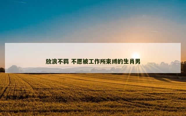 放浪不羁 不愿被工作所束缚的生肖男