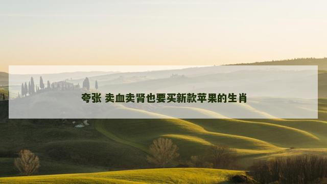 夸张 卖血卖肾也要买新款苹果的生肖