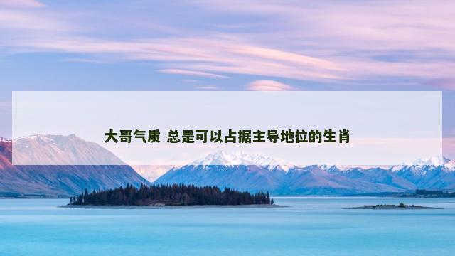 大哥气质 总是可以占据主导地位的生肖