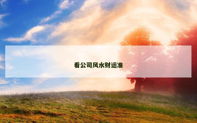 看公司风水财运准