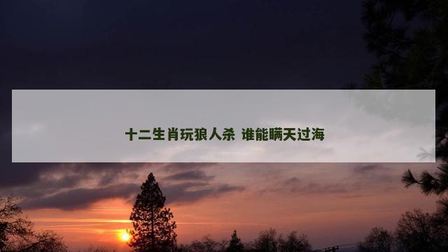 十二生肖玩狼人杀 谁能瞒天过海