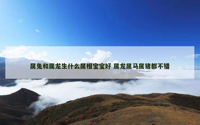 属兔和属龙生什么属相宝宝好 属龙属马属猪都不错