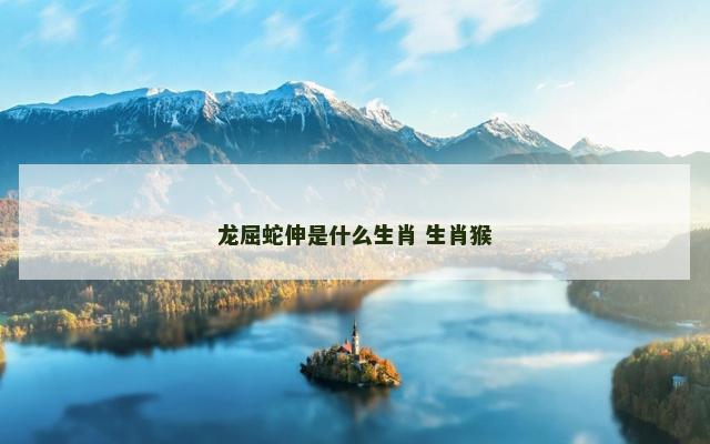 龙屈蛇伸是什么生肖 生肖猴
