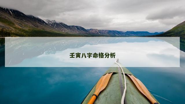 壬寅八字命格分析