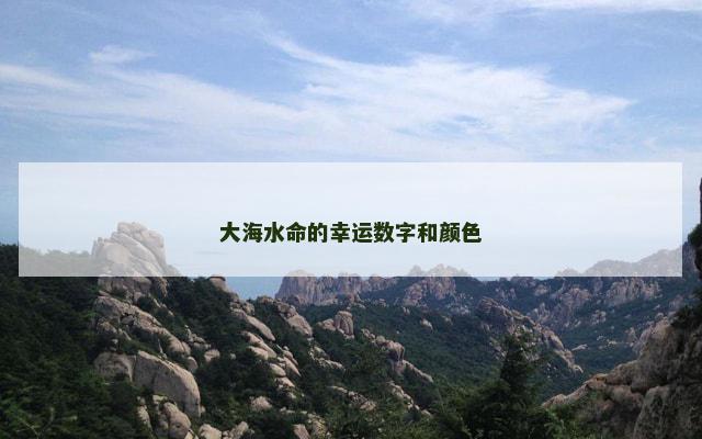 大海水命的幸运数字和颜色