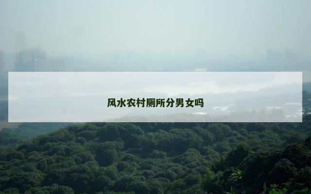 风水农村厕所分男女吗