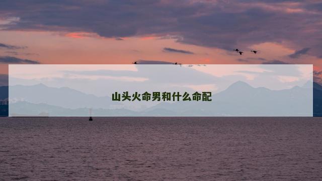 山头火命男和什么命配