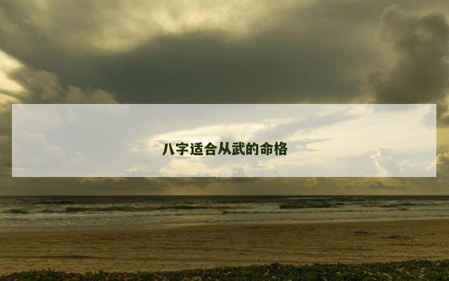 八字适合从武的命格