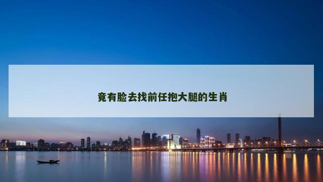 竟有脸去找前任抱大腿的生肖