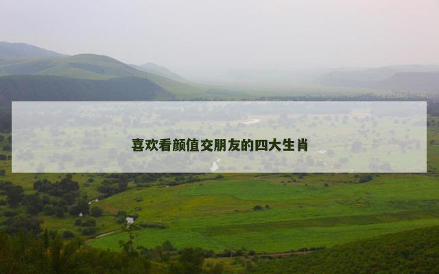 喜欢看颜值交朋友的四大生肖