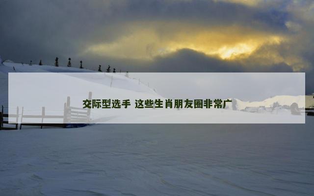 交际型选手 这些生肖朋友圈非常广