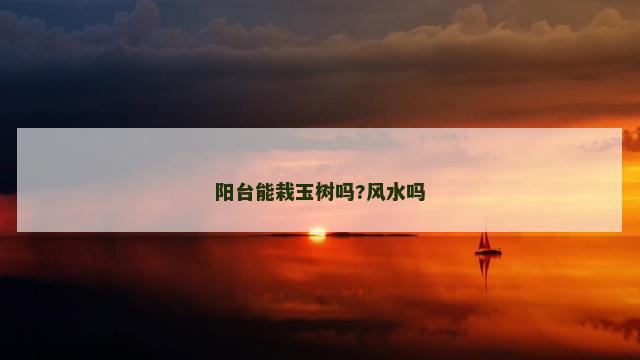 阳台能栽玉树吗?风水吗