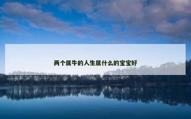 两个属牛的人生属什么的宝宝好