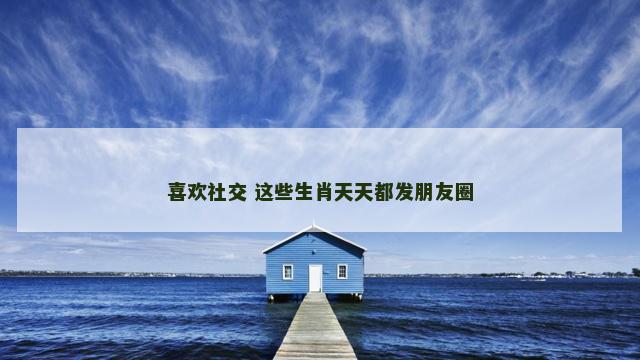 喜欢社交 这些生肖天天都发朋友圈