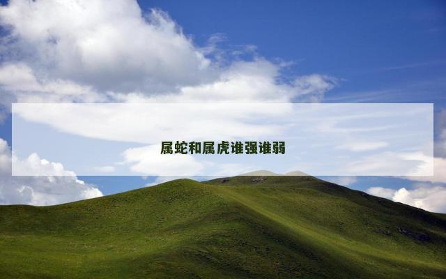 属蛇和属虎谁强谁弱