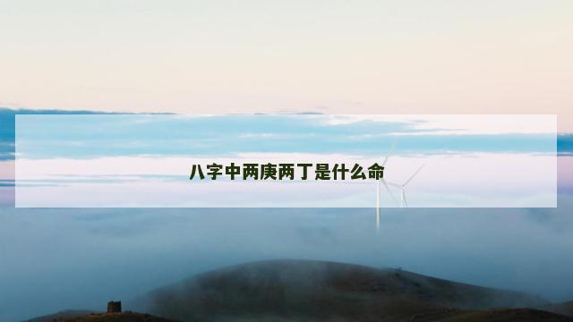 八字中两庚两丁是什么命