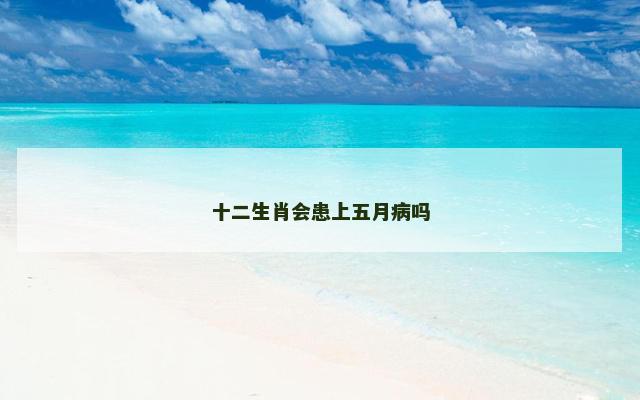 十二生肖会患上五月病吗