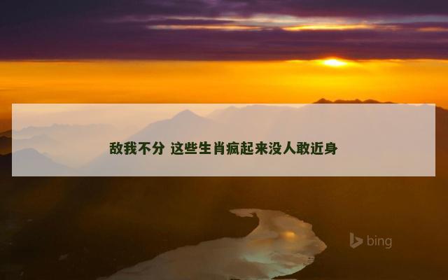 敌我不分 这些生肖疯起来没人敢近身